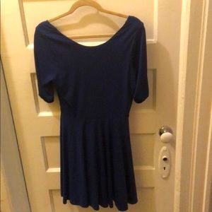 Express MIDI FLOWY ROYAL BLUE DRESS SIZE M